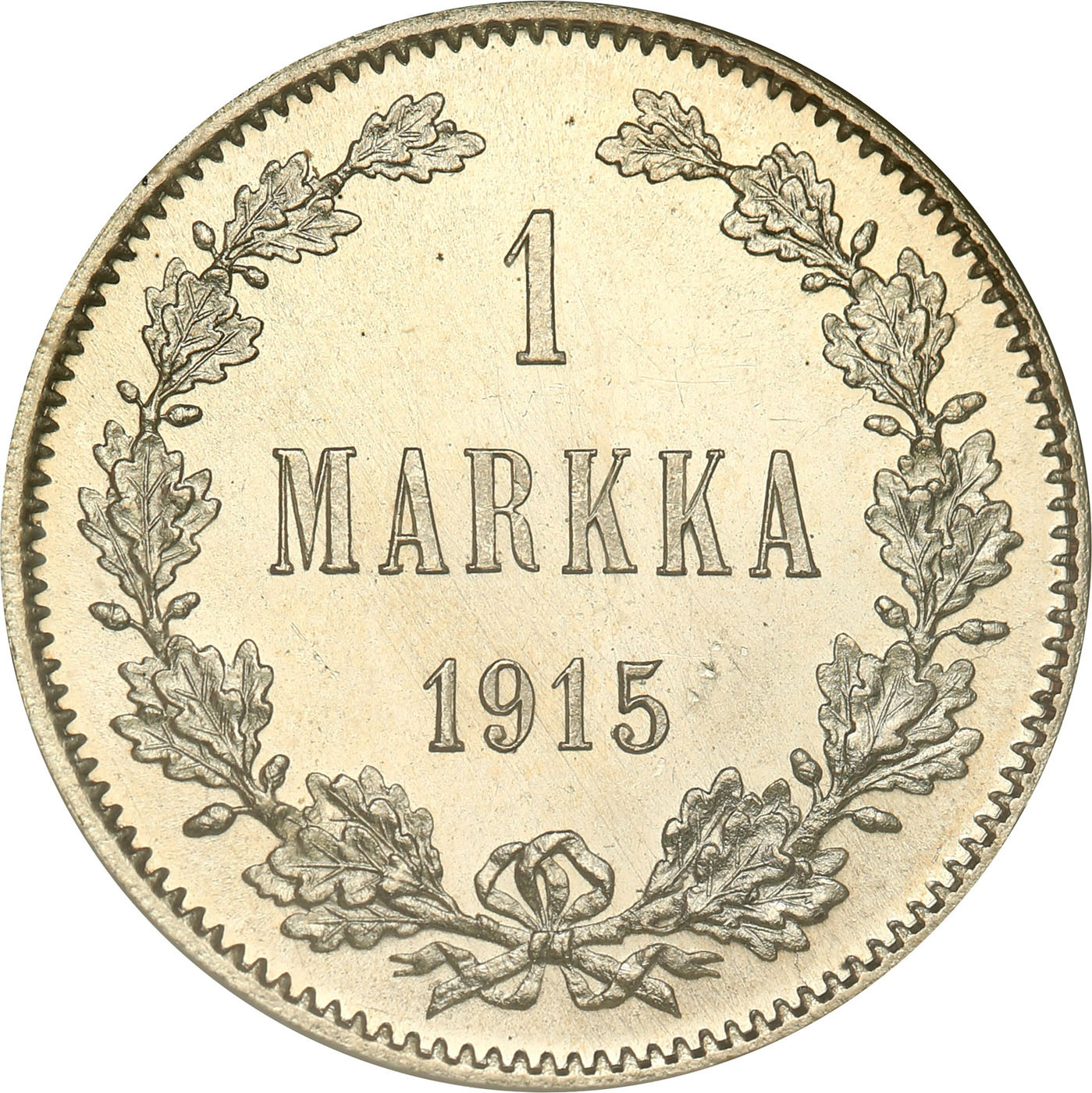 Rosja / Finlandia. Mikołaj II. 1 Markka 1915 S NGC MS67